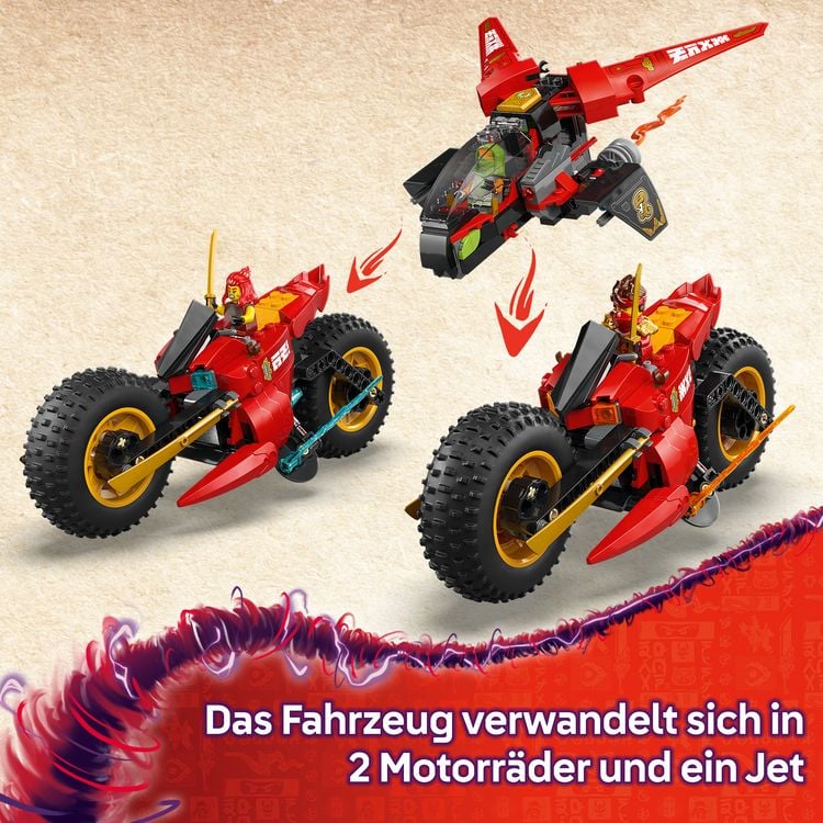 Produktbild: LEGO NINJAGO Ninja-Actionflitzer - 3-in-1-Bauset mit Ninja-Bikes - 71844
