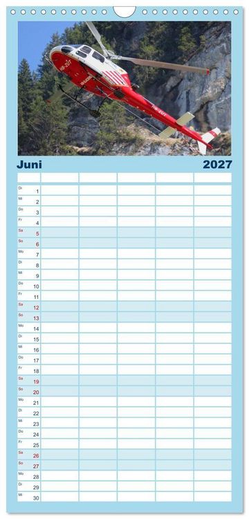 Produktbild: Familienplaner 2027 - Helikopter in der Luft mit 5 Spalten (Wandkalender, 21 x 45 cm) CALVENDO