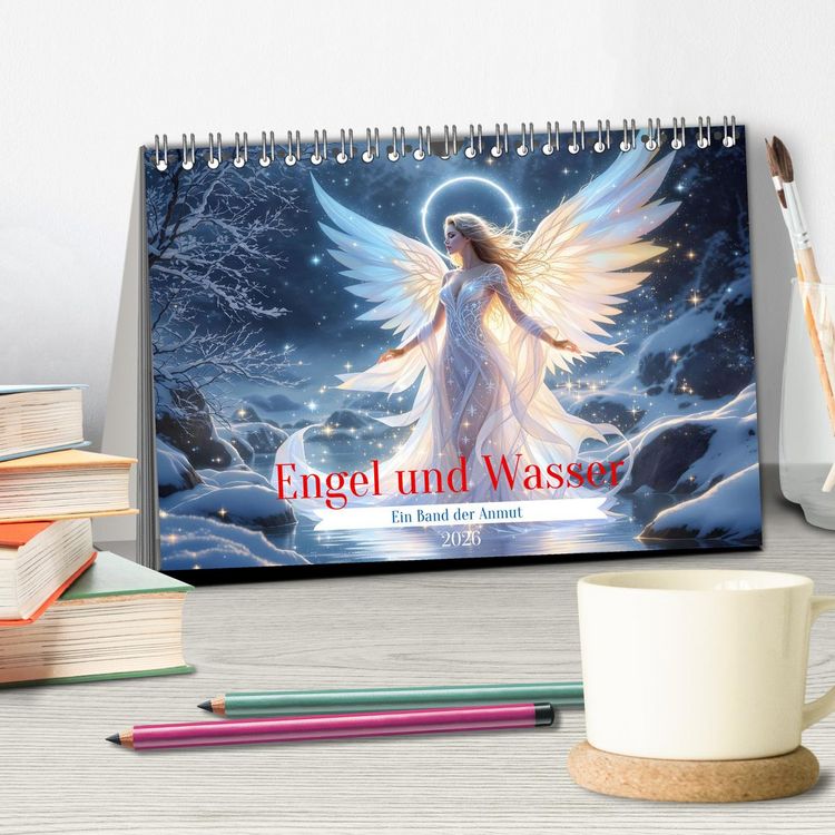 Produktbild: Engel und Wasser - Ein Band der Anmut (Tischkalender 2026 DIN A5 quer), CALVENDO Monatskalender