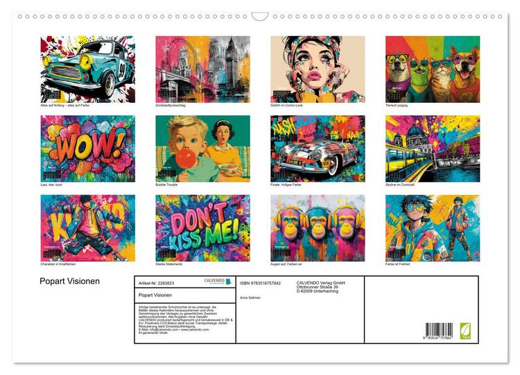 Produktbild: Popart Visionen (Wandkalender 2027 DIN A2 quer), CALVENDO Monatskalender