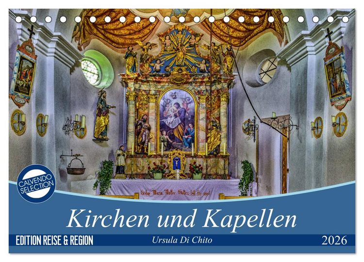 Produktbild: Kirchen und Kapellen (Tischkalender 2026 DIN A5 quer), CALVENDO Monatskalender