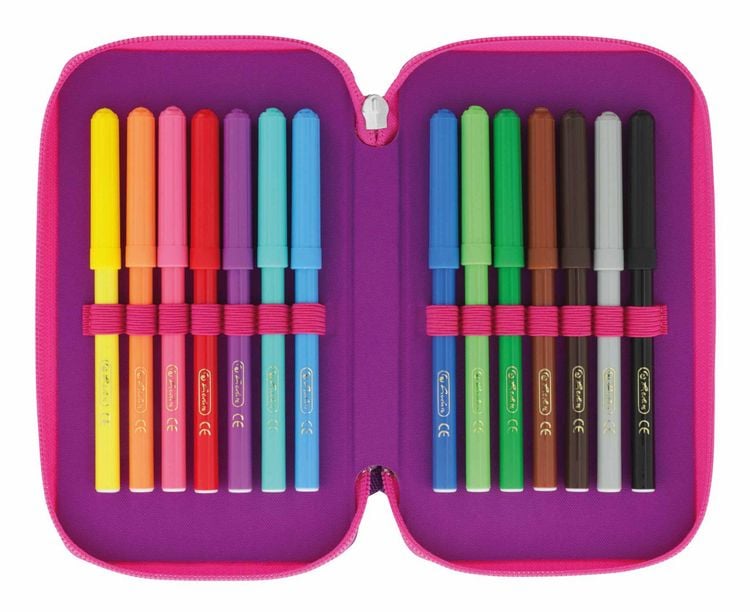 Produktbild: Herlitz Sch&uuml;leretui TriCase 31-teilig Dip Dye Pink/Purple