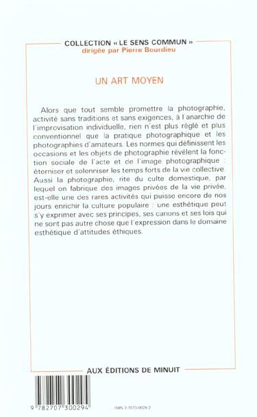 Produktbild: Un art moyen : essai sur les usages sociaux de la photographie