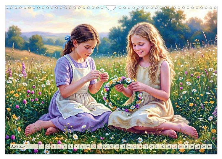 Produktbild: Gl&uuml;ckliche Kindertage - Impressionen aus vergangen Zeiten (Wandkalender 2027 DIN A3 quer), CALVENDO Monatskalender