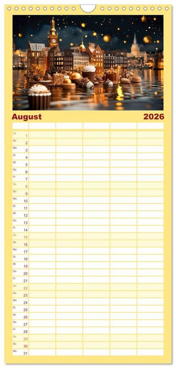 Produktbild: Familienplaner 2026 - S&uuml;&szlig;e Skyline Symphonie mit 5 Spalten (Wandkalender, 21 x 45 cm) CALVENDO