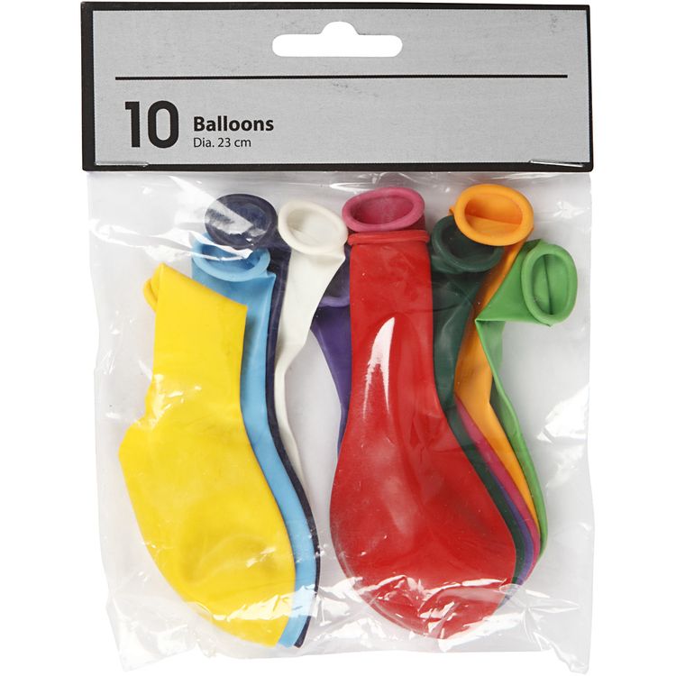 Produktbild: Creativ Company Ballons, rund, D 23 cm, Sortierte Farben, 10 Stk