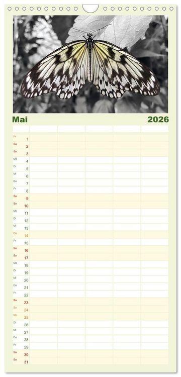 Produktbild: Familienplaner 2026 - Gefl&uuml;gelte Sch&ouml;nheiten der Tropen mit 5 Spalten (Wandkalender, 21 x 45 cm) CALVENDO