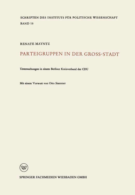 Produktbild: Parteigruppen in der Gro&szlig;stadt