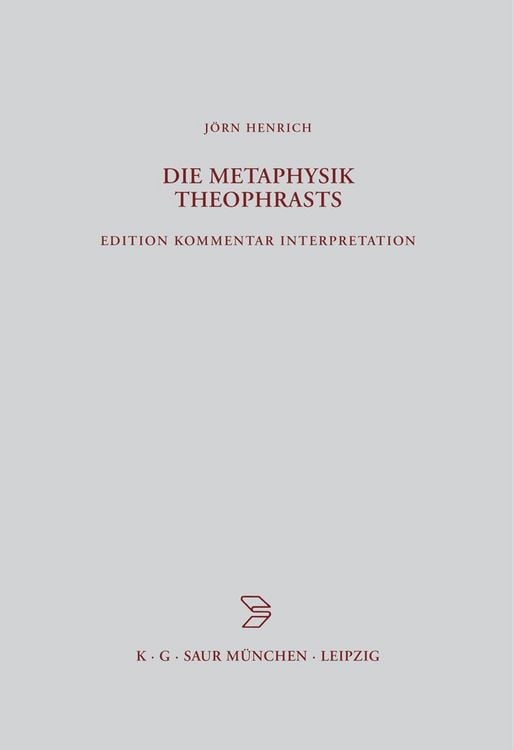 Produktbild: Die Metaphysik Theophrasts