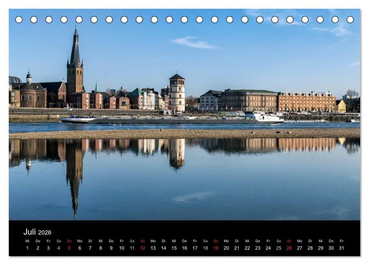 Produktbild: D&uuml;sseldorf - Rheinansichten (Tischkalender 2026 DIN A5 quer), CALVENDO Monatskalender