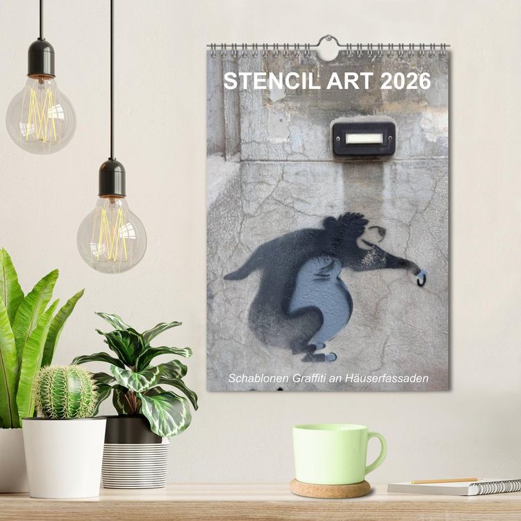 Produktbild: STENCIL ART 2026 - Schablonen Graffiti an H&auml;userfassaden / Planer (Wandkalender 2026 DIN A4 hoch), CALVENDO Monatskalender