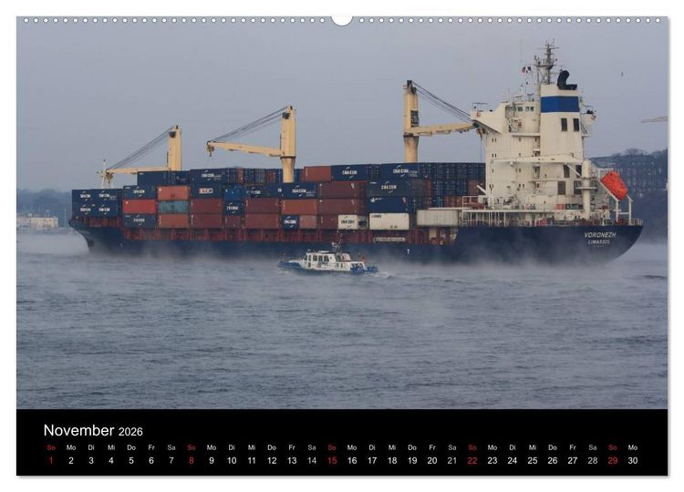 Produktbild: Schiffe im Hamburger Hafen (Wandkalender 2026 DIN A2 quer), CALVENDO Monatskalender