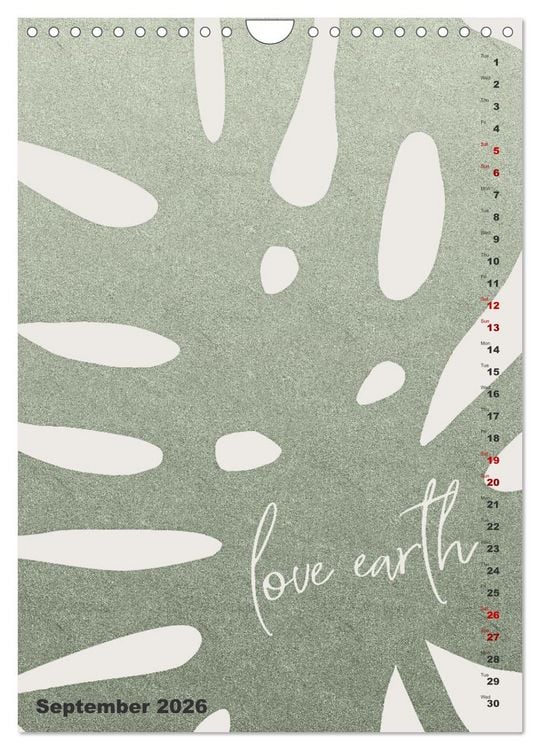 Produktbild: Love your planet (Wall Calendar 2026 DIN A4 portrait), CALVENDO 12 Month Wall Calendar