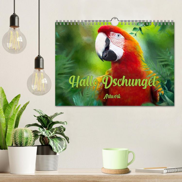 Produktbild: Hallo Dschungel - Artwork (Wandkalender 2026 DIN A4 quer), CALVENDO Monatskalender