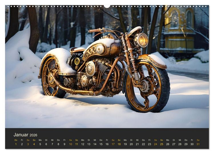Produktbild: Steampunk Motorr&auml;der (Wandkalender 2026 DIN A2 quer), CALVENDO Monatskalender