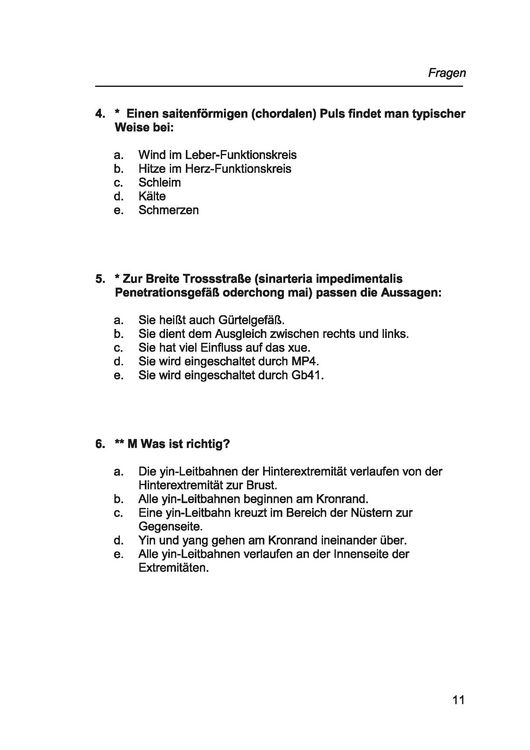 Produktbild: Pr&uuml;fungsfragen Tierakupunktur
