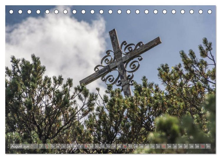 Produktbild: Gipfelkreuze auf bayerischen Bergen (Tischkalender 2026 DIN A5 quer), CALVENDO Monatskalender