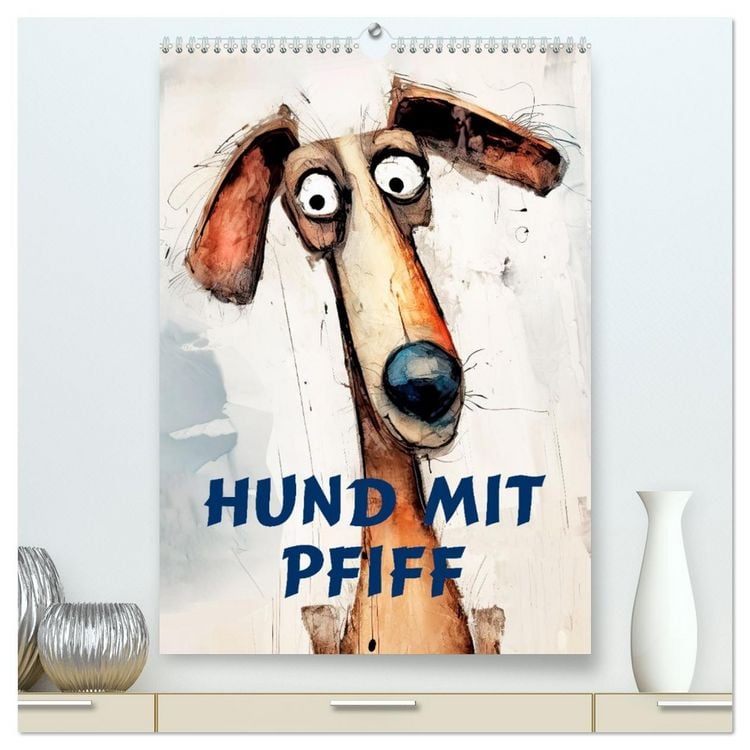 Produktbild: Hund mit Pfiff (hochwertiger Premium Wandkalender 2026 DIN A2 hoch), Kunstdruck in Hochglanz