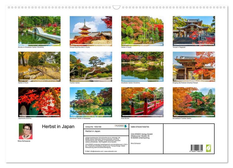 Produktbild: Herbst in Japan (Wandkalender 2026 DIN A2 quer), CALVENDO Monatskalender