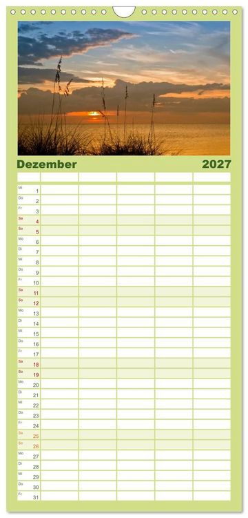 Produktbild: Familienplaner 2027 - Sonne, Strand & Meer mit 5 Spalten (Wandkalender, 21 x 45 cm) CALVENDO