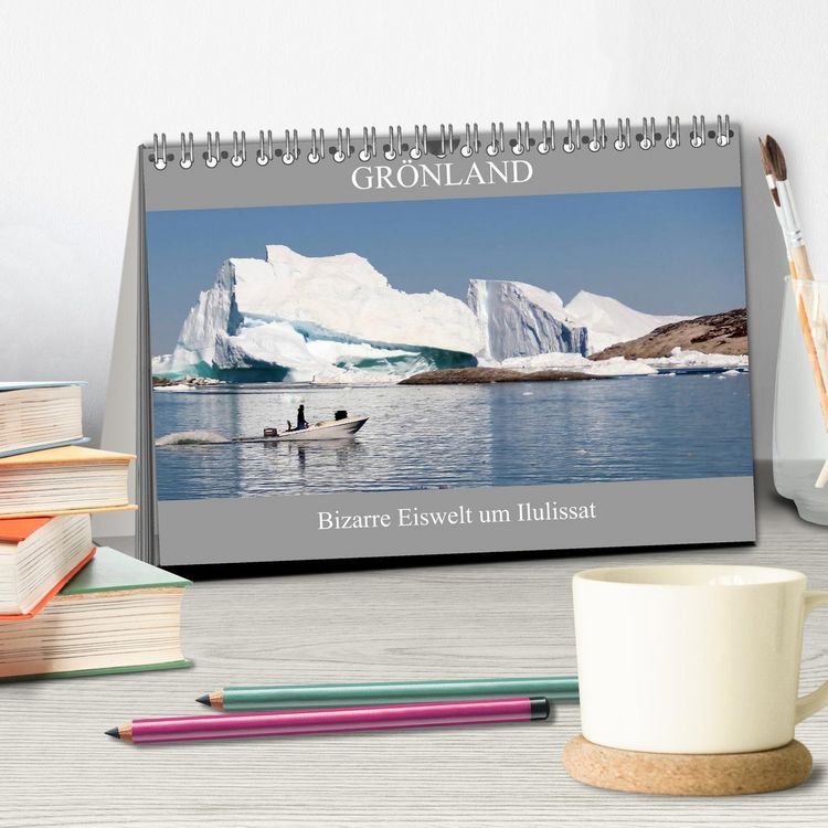 Produktbild: Gr&ouml;nland Bizarre Eiswelt um Ilulissat (Tischkalender 2026 DIN A5 quer), CALVENDO Monatskalender