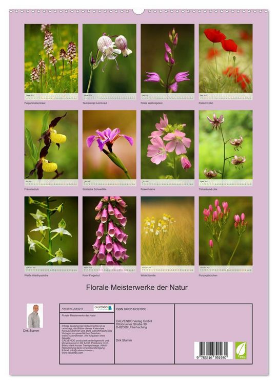 Produktbild: Florale Meisterwerke der Natur (hochwertiger Premium Wandkalender 2026 DIN A2 hoch), Kunstdruck in Hochglanz