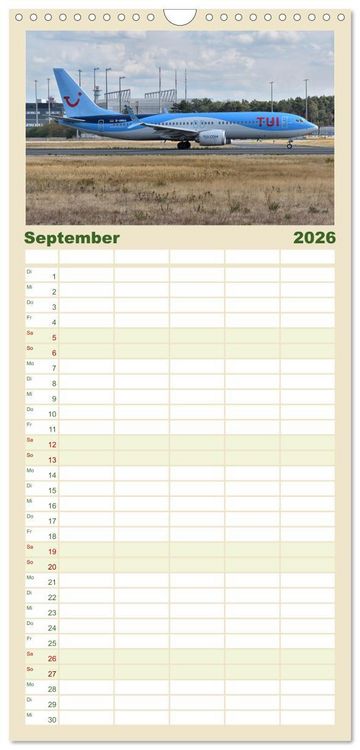 Produktbild: Familienplaner 2026 - Flugzeuge aller Art mit 5 Spalten (Wandkalender, 21 x 45 cm) CALVENDO