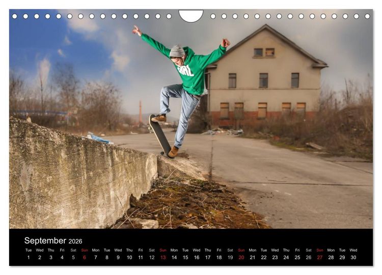 Produktbild: Skateboard - Street only (Wall Calendar 2026 DIN A4 landscape), CALVENDO 12 Month Wall Calendar