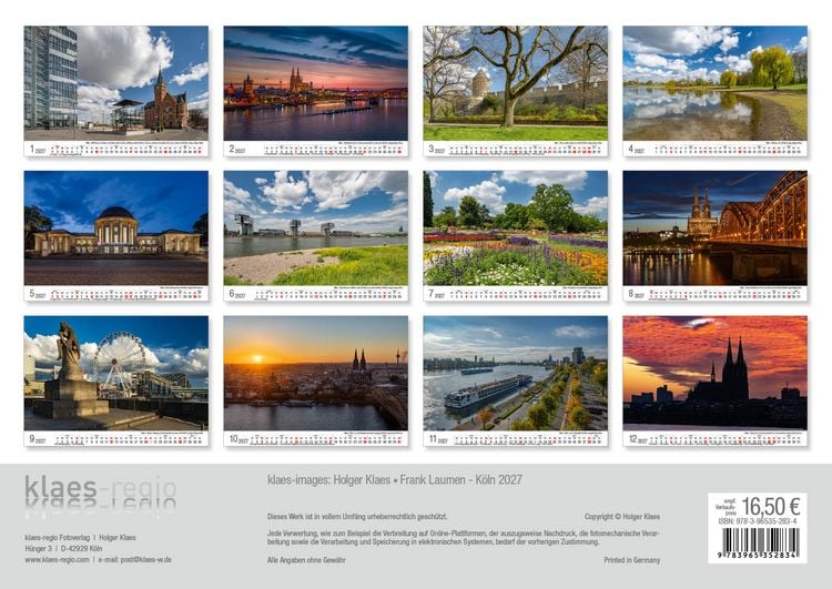 Produktbild: K&ouml;ln 2027 Bildkalender A3 quer, spiralgebunden