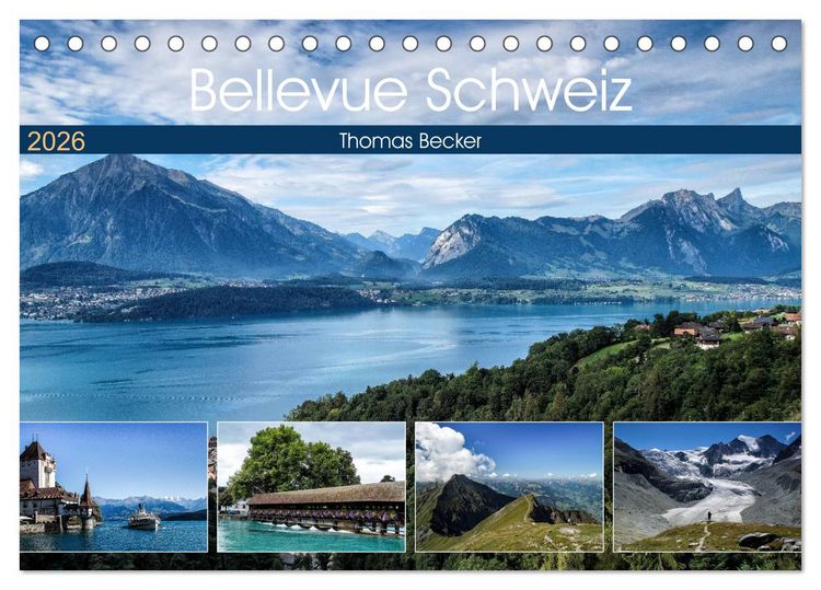 Produktbild: Bellevue Schweiz (Tischkalender 2026 DIN A5 quer), CALVENDO Monatskalender