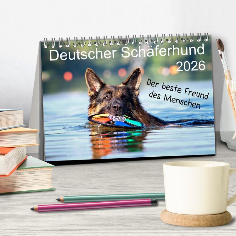 Produktbild: Deutscher Sch&auml;ferhund - Der beste Freund des Menschen (Tischkalender 2026 DIN A5 quer), CALVENDO Monatskalender