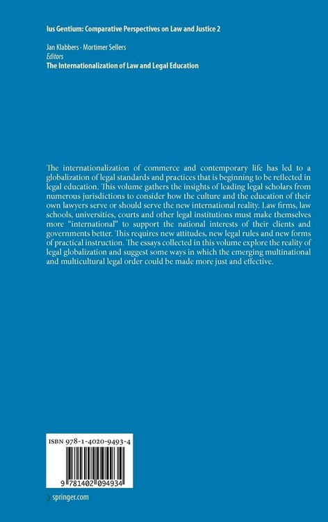 Produktbild: The Internationalization of Law and Legal Education