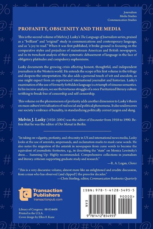 Produktbild: Profanity, Obscenity and the Media