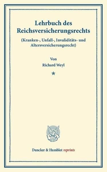 Produktbild: Lehrbuch des Reichsversicherungsrechts.