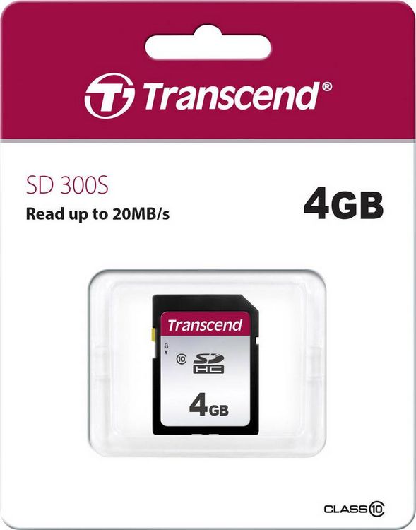 Produktbild: Transcend Premium 300S SDHC-Karte 4GB Class 10, UHS-I, UHS-Class 1