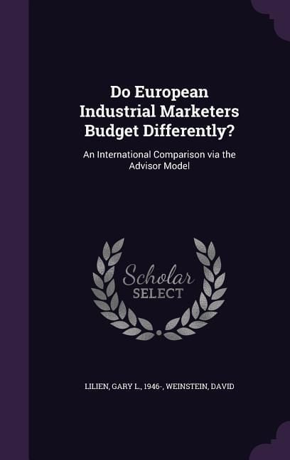 Produktbild: Do European Industrial Marketers Budget Differently?