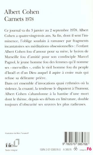 Produktbild: Carnets 1978 Cohen