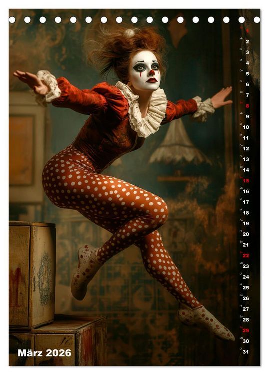 Produktbild: Clowngeschichten - Eine besondere Welt (Tischkalender 2026 DIN A5 hoch), CALVENDO Monatskalender