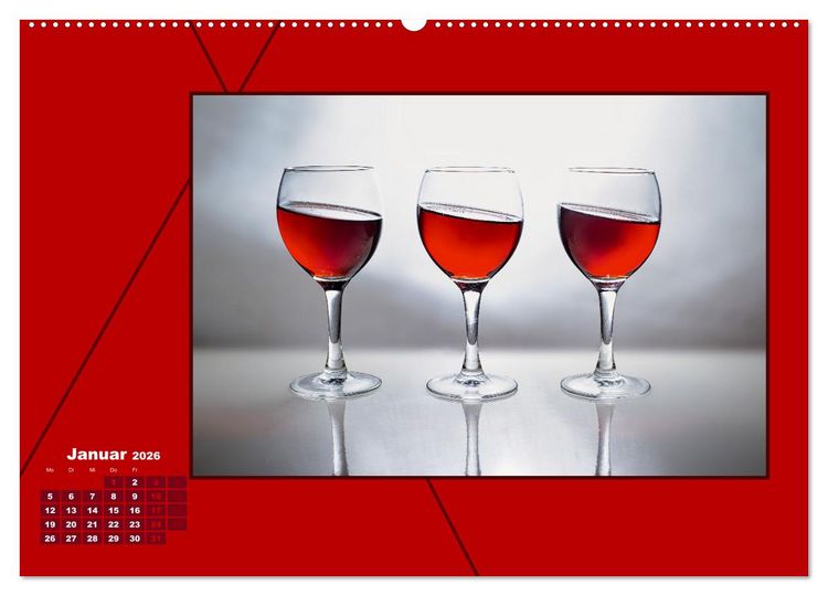 Produktbild: Powerfarbe Rot (Wandkalender 2026 DIN A2 quer), CALVENDO Monatskalender