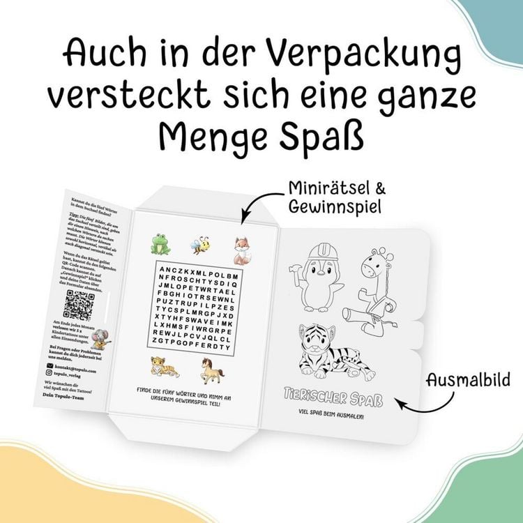 Produktbild: 150 hautfreundliche Kindertattoos &ndash; Thema: Tierischer Spa&szlig;
