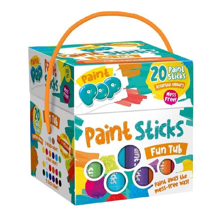Produktbild: Paint Pop 362203 - Paint Pop: Paint Sticks 20-Pack Fun Tub, klassische Farben, Malstifte, Malset