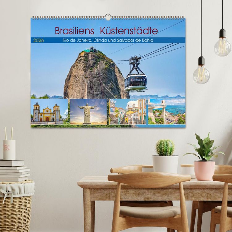 Produktbild: Brasiliens K&uuml;stenst&auml;dte - Rio de Janeiro, Olinda und Salvador de Bahia (Wandkalender 2026 DIN A2 quer), CALVENDO Monatskalender