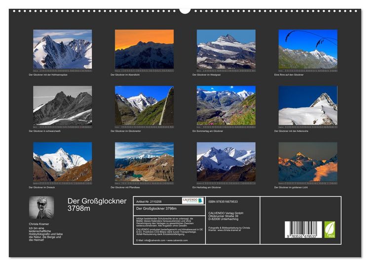Produktbild: Der Gro&szlig;glockner 3798m (hochwertiger Premium Wandkalender 2026 DIN A2 quer), Kunstdruck in Hochglanz