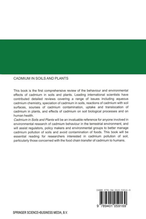 Produktbild: Cadmium in Soils and Plants