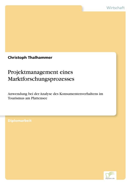 Produktbild: Projektmanagement eines Marktforschungsprozesses
