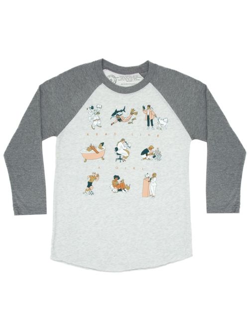 Produktbild: Read Like a Girl Unisex 3/4 Sleeve Raglan Small