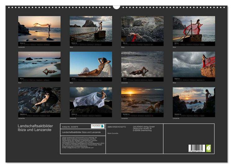Produktbild: Landschaftsaktbilder Ibiza und Lanzarote (Wandkalender 2026 DIN A2 quer), CALVENDO Monatskalender