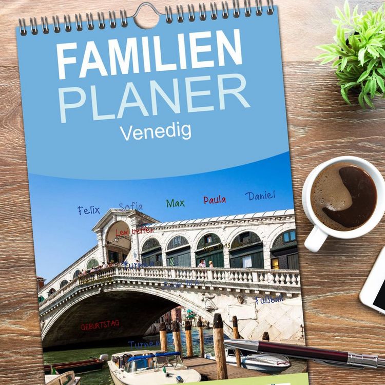 Produktbild: Familienplaner 2026 - Venedig mit 5 Spalten (Wandkalender, 21 x 45 cm) CALVENDO