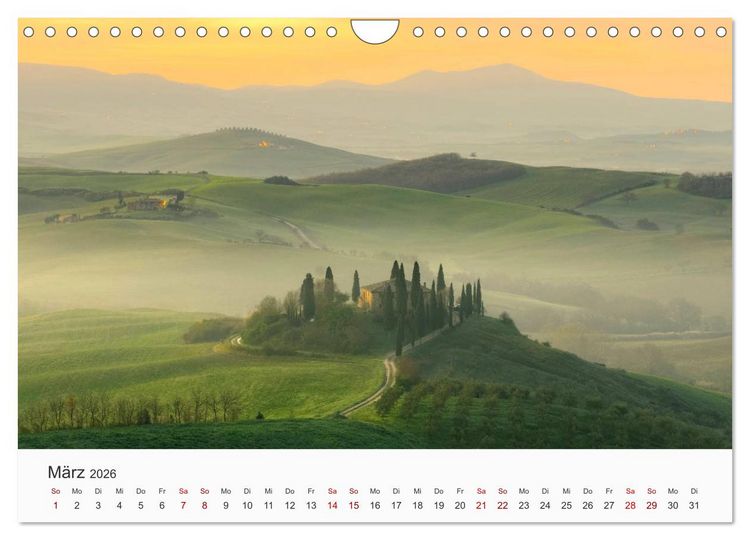 Produktbild: Toskana - idyllische Landschaft (Wandkalender 2026 DIN A4 quer), CALVENDO Monatskalender