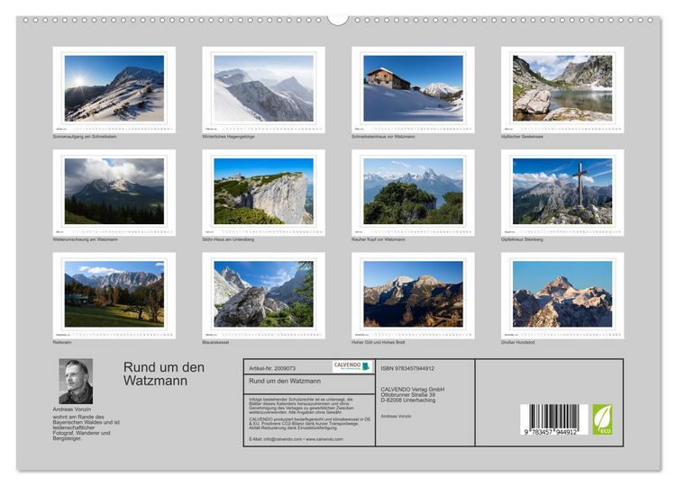 Produktbild: Rund um den Watzmann (hochwertiger Premium Wandkalender 2026 DIN A2 quer), Kunstdruck in Hochglanz